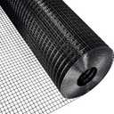 SEBOSS Hardware Cloth 1/2 inch 36 x 100 ft 19-Gauge, Black Vinyl Coated, Wire Mesh Roll Chicken Wire Mesh Chicken Wire Fencing Wire Fence Roll Garden Fencing Welded Wire Cage Wire