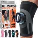 DR. BRACE ELITE Knee Brace For Knee Pain, Compression Knee Sleeve With Patella Pad For Maximum Knee Support And Fast Recovery For Men And Women-Please Check How To Measure Video (Mercury, Large)