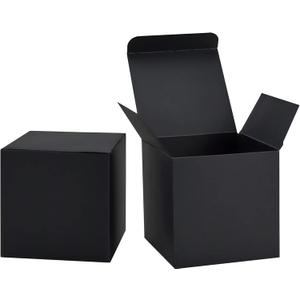 HUAPRINT Black Gift Box,Gift Boxes with Lids 6x6x6inch,24pcs Paper Gift Box Bulk,Gift Boxes for Presents,Birthday,Bridesmaid Proposal,Groomsmen Engagements,Baby Showers,Christmas,Wedding Party Favor,Cupcake,Crafting,Holidays