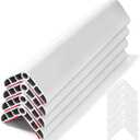Wall Corner Edge Protector 4 Pack,1.57x1.57x23.62x0.28 inch Soft Baby Proof Corner Guards for Sharp Edges, Self-Adhesive Corner Protectors for Home, Kindergarten,Thickness-White 7mm(0.28 in)