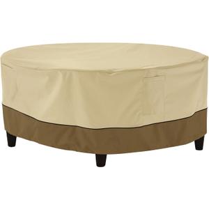 Classic Accessories Veranda Water-Resistant 24 Inch Round Patio Ottoman/Coffee Table Cover, Outdoor Table Cover