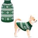 Cable Knit Dog Sweater Turtleneck, Cold Weather Pullover Classic Knitwear, Snowflake Pattern Thick Warm Winter Pet Clothes, Dog Christmas Sweater, M