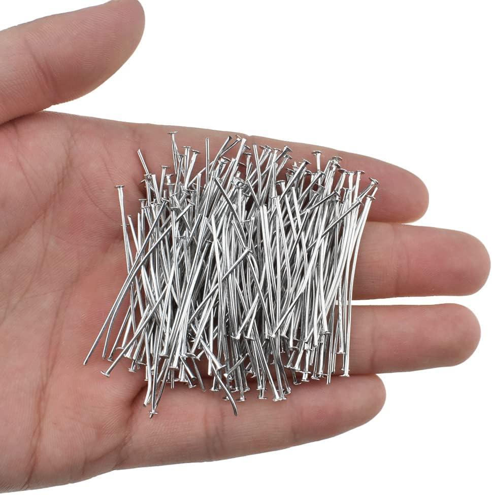 Hahiyo 40mm Length Fine Satin Pins Straight Connect Correctly Longer Size Trim Easily Durable Metal Flat Head Quilting Dressmaker Pins Silver 200 PCS for DIY Jewelry Making Sewing Crafts