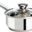 Ecolution Stainless Steel Sauce Pan, Encapsulated Induction Ready Cooking Pot with Glass Lid, Oven Safe, Dishwasher Safe Soup Pot, 1-Quart