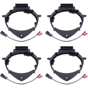 ApplianPar Front Rear 6.5" to 6.75" Door Speaker Adapter Mounting Plates and Wiring Harness Stand Ring Kit for Sierra 1500 2007-ON
