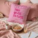 Funny Pink Call Your Mom Pillow Covers 18x18, Cute College Dorm Decor, Trendy Retro Pink Throw Pillow Covers for Girls Room Dorm Bedroom Decor, Gifts for College Girls, Set of 1