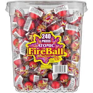 Wonka Atomic Fireball, Candy, Cinnamon Flavor, Individually Wrapped, 64.8oz (240 ct) (EXP 12/31/27)