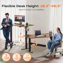 Huuger 55 x 28 Large Electric Standing Desk with 4 AC Outlets, Type-C Port, Height Adjustable Computer Desk, 27.6" Deep Desktop, Stand up Gaming Office Desk, 3 Preset Heights, Rustic Brown