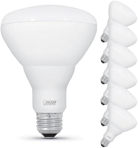 Feit Electric BR30 LED Light Bulb, 65W Equivalent, Dimmable, 650 Lumens, E26 Standard Base, 5000K Daylight, 90 CRI, Recessed Can Light Bulbs, 22-Year Lifetime, BR30DM/950CA/6, 5Pack