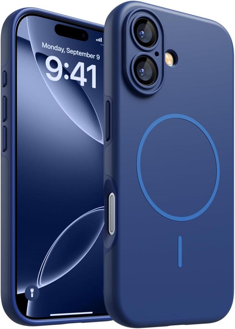 2 x Magnetic for iPhone 17 Case, [Matte Solid Color] [Full Camera Protection] Protective Case for iPhone 17 - Deep Blue