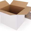 Hoikwo 10 Packs 12x10x10 Large Thin Shipping Boxes, White Big Corrugated Cardboard Box Set for Small Business for Packaging Mailing Lightweight items