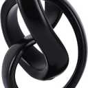 Modern Abstract Knot Sculpture, Artistic Mobius Inspired Resin Decor, Elegant Home and Office Decor, Perfect for Shelves, Desktops, and Mantles, Ideal Gift for Birthdays, Housewarmings (Black)