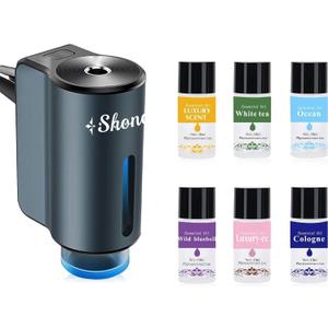 Smart Car Air Freshener Diffuser,Car Aroma Diffuser Air Freshener Spray Automatic with 6PCS Cologne Aromatherapy Oil (Grey)