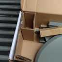 Homes: Inside + Out Payne Modern Half Moon Accent Console Table with Storage Shelf, Decorative Entryway Furniture for Living Room, Hallway, Entrance, Small Spaces, Sage Green