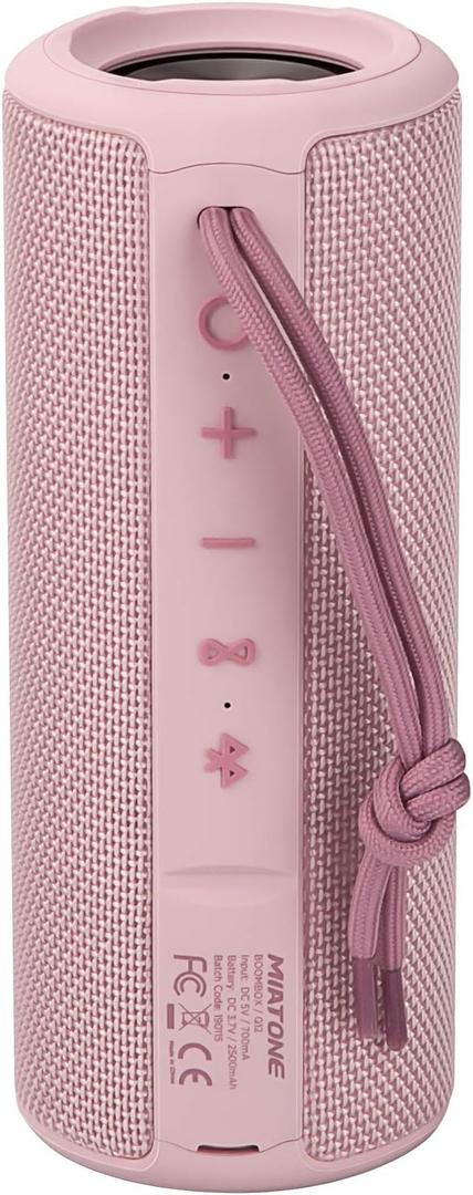 MIATONE Boombox Outdoor Portable Bluetooth Speaker Waterproof Wireless Speakers Gifts for Women Mothers Mom Wife Her - Pink