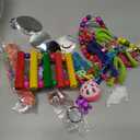 Swing Hanging Standing Chewing Toy Hammock Climbing Ladder, Cage Colorful Toys Suitable for Budgerigar, Parakeet, Conure, Cockatiel, Mynah, Love Birds, Finches