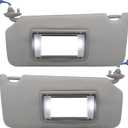 Driver Left & Passenger Right Side Sun Visor Replacement Compatible with Honda Accord 2008 2009 2010 2011 2012 2013 2014 2015 2016 with LED Light Replaces# 83280-TA5-A51ZA 83280TA5A51ZA