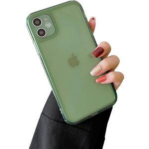 ZTOFERA Case for iPhone 11 6.1 inch,Cute Clear Soft Silicone Bumper Protective Retro Color Transparent Shockproof Phone Case - Green
