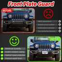 Heavy-Duty ABS Front License Plate Bracket – License Plate Holder & Frame Compatible with Jeep Wrangler 2018-2024 & Gladiator 2020-2024, Vibration Dampening,Replaces OEM# 68295610AA & CH1068150