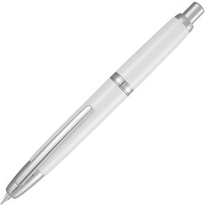 Jinhao 10 Capless Fountain Pen with Box,Pearl White Retractable Fine Nib Ink Pen with Converter Writing Set (Silver Clip)