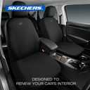 Skechers Seat Covers, Premium Breathable Polyester Seat Covers, Car Seat Covers Front Seats Airbag Compatible, Automotive Comfort for Most Cars, Vans, Trucks, SUVs (Two Front, Black)