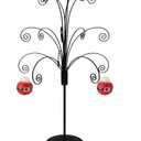 HOHIYA 20 Ornament Display Stand Metal Hanging Tree Holder for Christmas and Swarovski Glass Ornaments Black Finish Tabletop Easter Decoration
