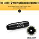 3 x BOEN 1/2" Drive Deep Impact Socket,3/8 Inch Premium Socket,SAE,6 Point,Cr-V Steel with Laser Marking - Strong and Durable (9.5 mm)