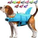 EMUST Dog Life Jacket, Ripstop Dog Lifesaver Vests with Rescue Handle for Small Medium and Large Dogs, Pet Safety Swimsuit Preserver for Swimming Pool Beach Boating (XS,Pool Blue)