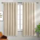 BGment Champagne Blackout Curtains 63 Inch Length for Bedroom - Rod Pocket and Back Tab Thermal Insulated Room Darkening Curtains for Living Room, 2 Window Curtains, 42 x 63 Inch, Champagne