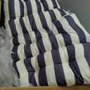 Outdoor High Back Chair Cushions 2-Pack, 44"x22"x 4" Fade-Resistant Waterproof Tufted Pads with Ties for Patio Rocking & Adirondack Chairs (Navy Blue White), 44 inches by 22 inches by 4 inches