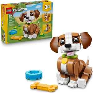 LEGO Creator 3 in 1 Cute Animals: Playful Puppy Dog 31382, 6.50 x 3.50 x 5.00 inches