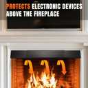 Adjustable Fireplace Hood & Heat Deflector 28 to 48 Inch Fireplaces Hood Heat Smoke Guard Shield Mantel Protects from Heat Damage (Black)