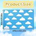 Breling Classroom Carpets Playmat Rugs 6x9 ft Blue Kids Classroom Rugs with Rubber Backing, Cloud Pattern Children's Seating Nursery Play Mat for Preschool Elementary Playroom Kindergarten