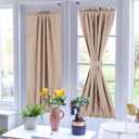 PATIKIL Short Tier Curtains, 19" x "42 Small Window Curtain, Waterproof Privacy Blackout Drapes for Bathroom Home Decor, 2 Panels, Brown