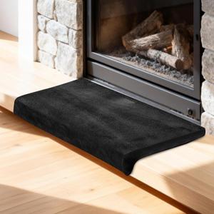 Fireplace Baby Proofing Mat 18 x 14 Inch Soft Fireplace Guard with Non-Slip Backing, L-Shaped Design for Hearth Protection(Black)