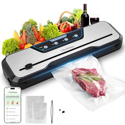 Vacuum Sealer Machine, with Starter Kit, Beelicious Automatic Air Sealing for Food Storage, Build-in Cutter, Moist Mode, EXT-VAC