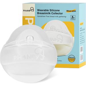 Phanpy Wearable Breast Milk Collector, Manual Breast Pump, Silicone Breast Shells Milk Collector, Wearable Milk Catcher for Breastfeeding, Breast Pads for Leaking Milk(3 oz, 1 pcs)