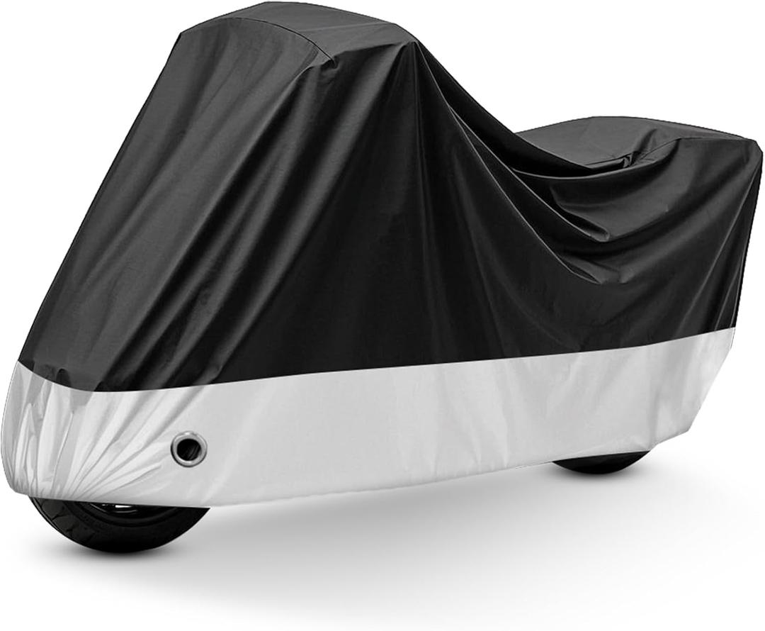 XYZCTEM All Season Black Waterproof Sun Motorcycle Cover,Fits up to 108" Motors