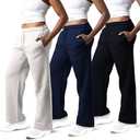 Common Stitch 3 Pack Sweatpants Women, Wide Leg Womens Sweatpants, Workout - Yoga Pants XXL