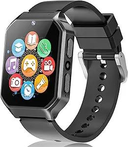 Smart Watch for Kid Age 4 5 6 7 8 9 10 Boys Girls Learning Toy with 26 Puzzle Game 1.69" Touch Screen HD Camera Video Music Player Alarm Clock Storybook Pedometer Christmas Birthday Gift Idea (black)