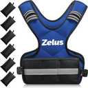 ZELUS Weighted Vest for Men and Women | 4-10lb Vest with 6 Ironsand Weights for Home Workouts | Adjustable Body Weight Vest Exercise Set for Cardio and Strength Training (Blue)