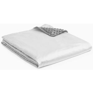 YnM Exclusive Cooling Rayon & Cozy Velvet Dual-Sided Cover for Weighted Blanket (48''x72'') - Light Grey