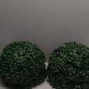 2 Pcs 15 inch Boxwood Topiary Ball Artificial Plant Topiary Ball Faux Boxwood Decorative Balls for Garden, Backyard, Balcony and Home Dcor