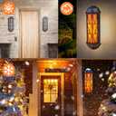 Solar Flame Wall Sconce Lights Outdoor, 74 LED Flickering Flame Sconces, Solar Powered Auto On/Off, Waterproof Wall Lanterns for House Garage Doorway Garden Porch Patio Yard Decoration (2 Pack)