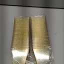 Qeirudu 3.5 oz Mini Gold Glitter Dessert Cups with Spoons - 50 Pack Gold Plastic Dessert Cups Small Parfait Shooter Cups for Party Appetizers Banana Pudding Jello