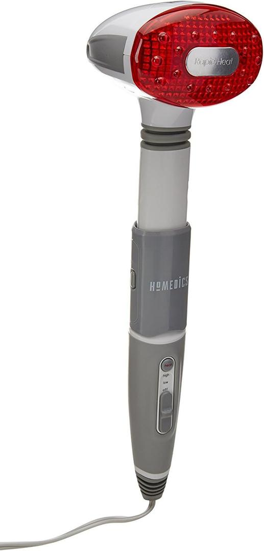HoMedics Long Reach Massager with Heat | Adjustable Handle, Variable Speeds, Rapid Heat, Folding Handle | Heated Muscle Kneading for Back, Shoulders, Feet, Legs, & Neck | Thera-P