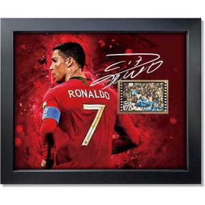 sufenvera Signed CR7 Cristiano Ronaldo Framed Photo Collage Poster 10x8 Inch, Juventus vs. Real Madrid Film Display of UEFA Champions League 2017-18 Quarterfinal, Gifts for Soccer Fan