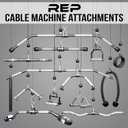 REP Fitness LAT Pulldown and Low Row Cable Machine Attachments and Functional Trainer Attachments  Curl Bar, D-Handle, Ankle Cuff, Tricep Rope, Sports Handle, Straight Bar, Row, Chinning Triangle