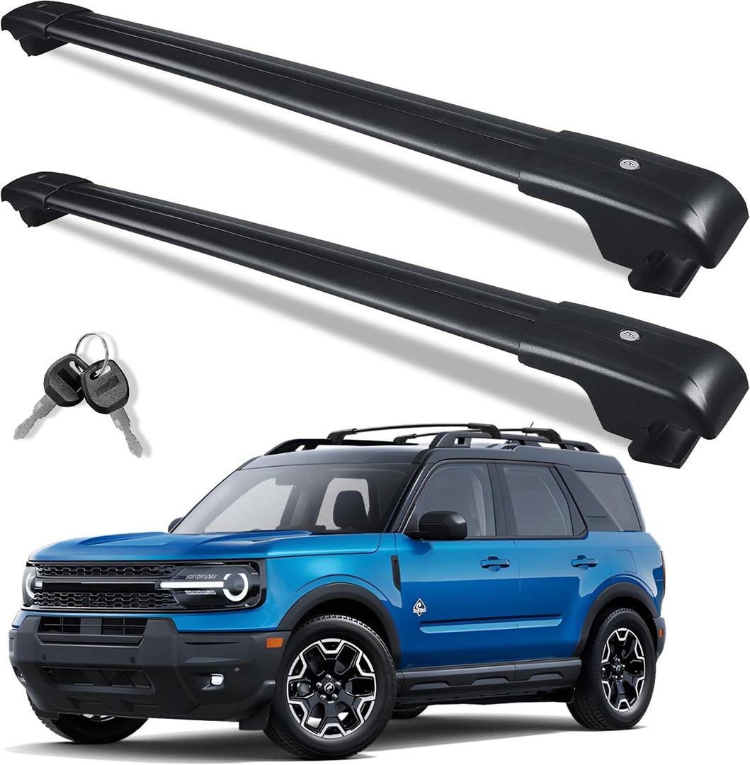 Roof Rack Cross Bars for 2021-2025 Ford Bronco Sport (Off-Road) 396lbs Lockable Roof Rails Crossbars Anti-Theft Roof Rackfor Cargoes, Bicycles, Kayaks, Luggage Racks, Suitcases, Canoes