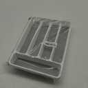 Madesmart Mini 5-Compartment Premium Antimicrobial Plastic Silverware Tray for Drawers, Cutlery and Utensil Tray Kitchen Drawer Organizer, White